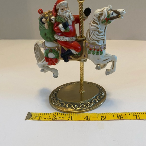 Vintage Santa riding carousel horse figurine holidays Home Interiors Homco #5117 - Picture 9 of 11